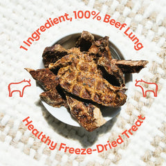 Pupford Beef Lung raw detail showcases single-ingredient, grain-free protein option.