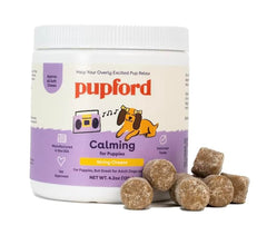 Pupford Calm chews with string cheese flavor promote gentle relaxation.
