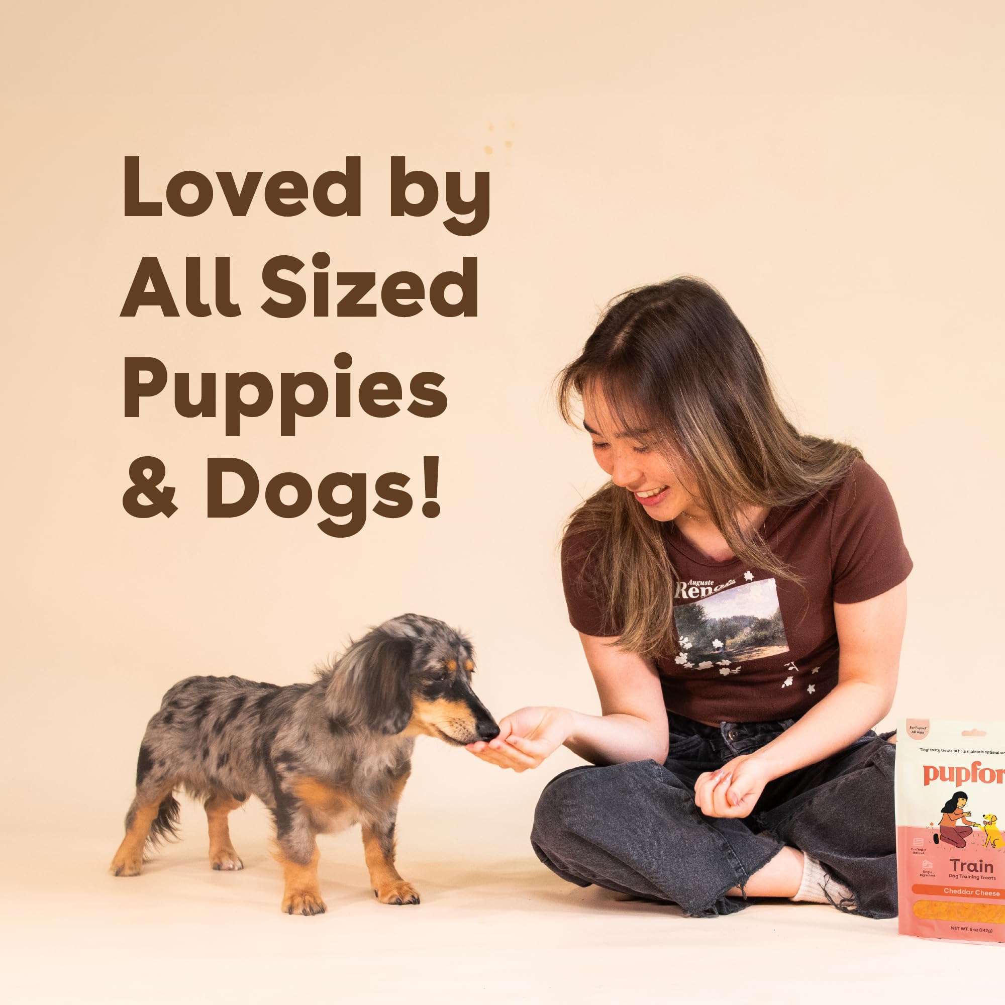 Mess-free Pupford cheddar treats in hand for quick lures