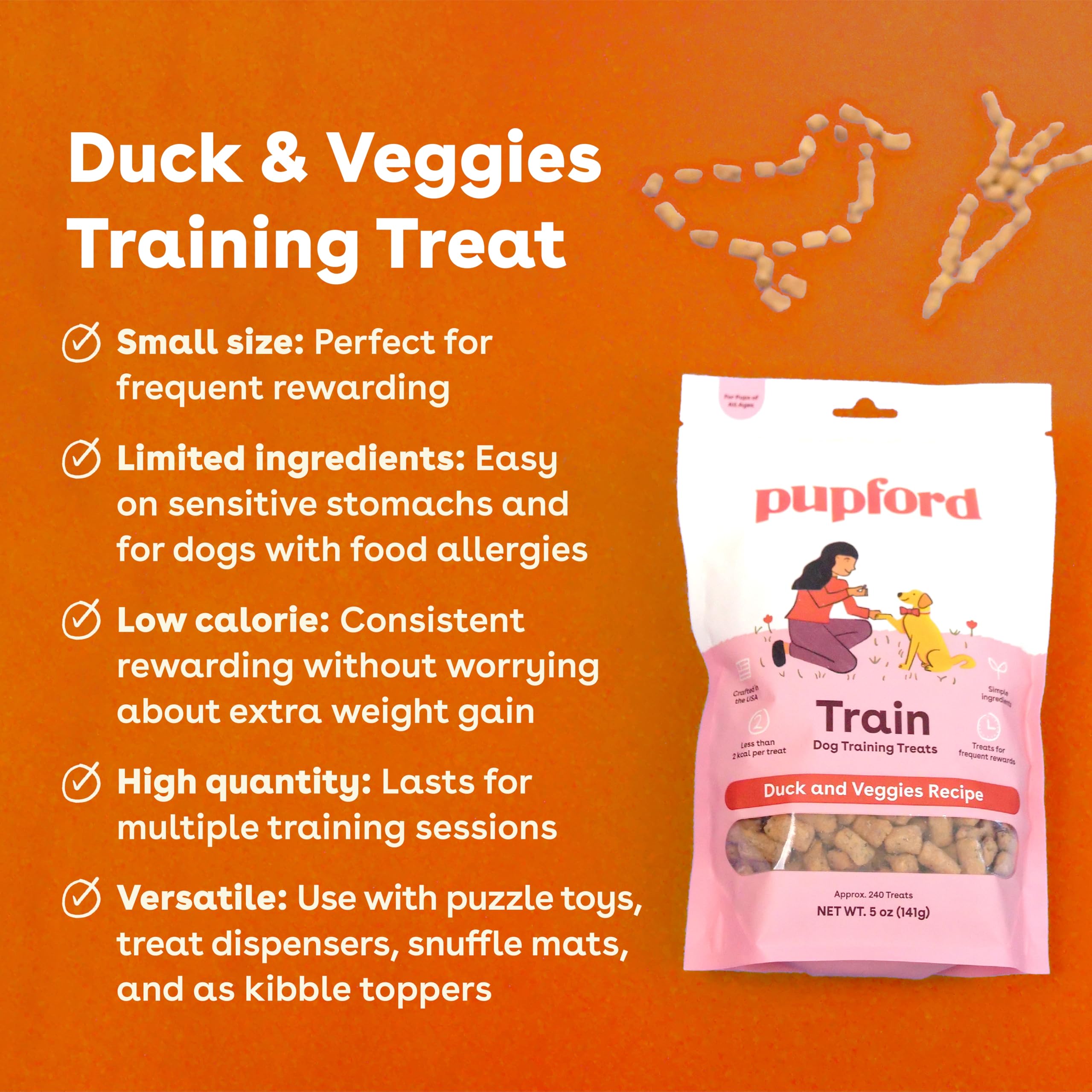 Pupford duck-veggies flavor close-up highlighting ingredient quality for dogs.
