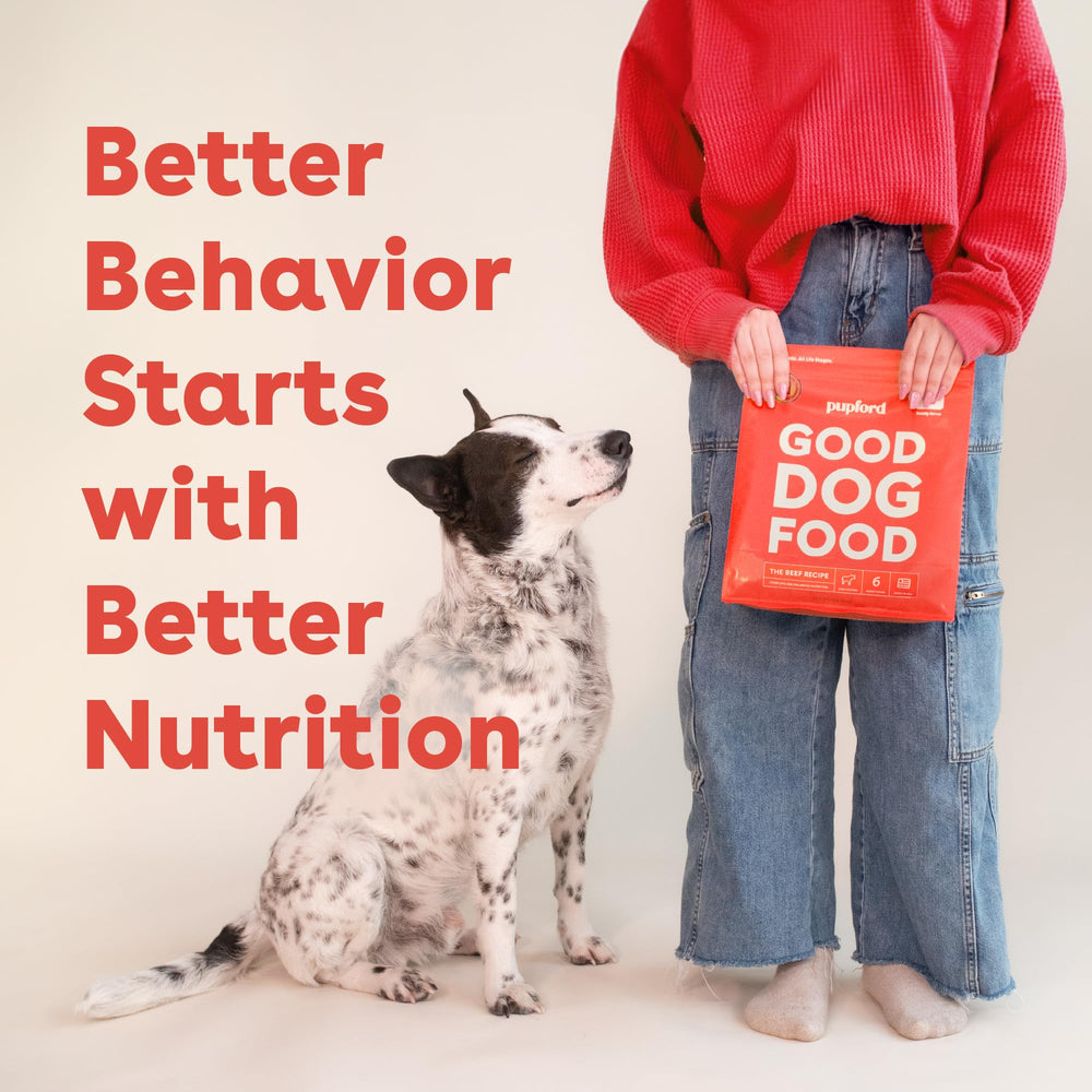 Pupford Good Dog Food no fillers seal reinforces clean, trusted ingredients.