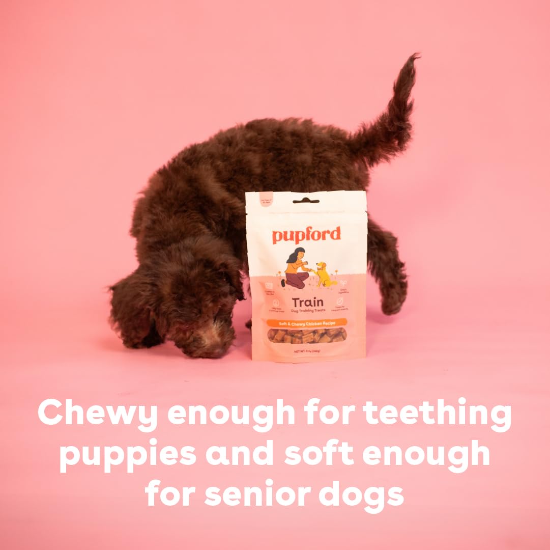 Pupford treats with nutrition information and protein emphasis.