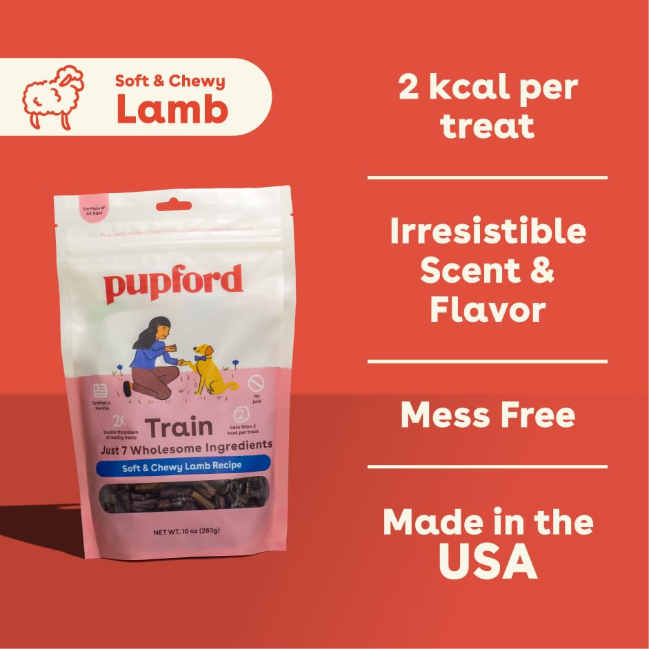 Pupford lamb ingredient label highlighting USA-sourced ingredients.