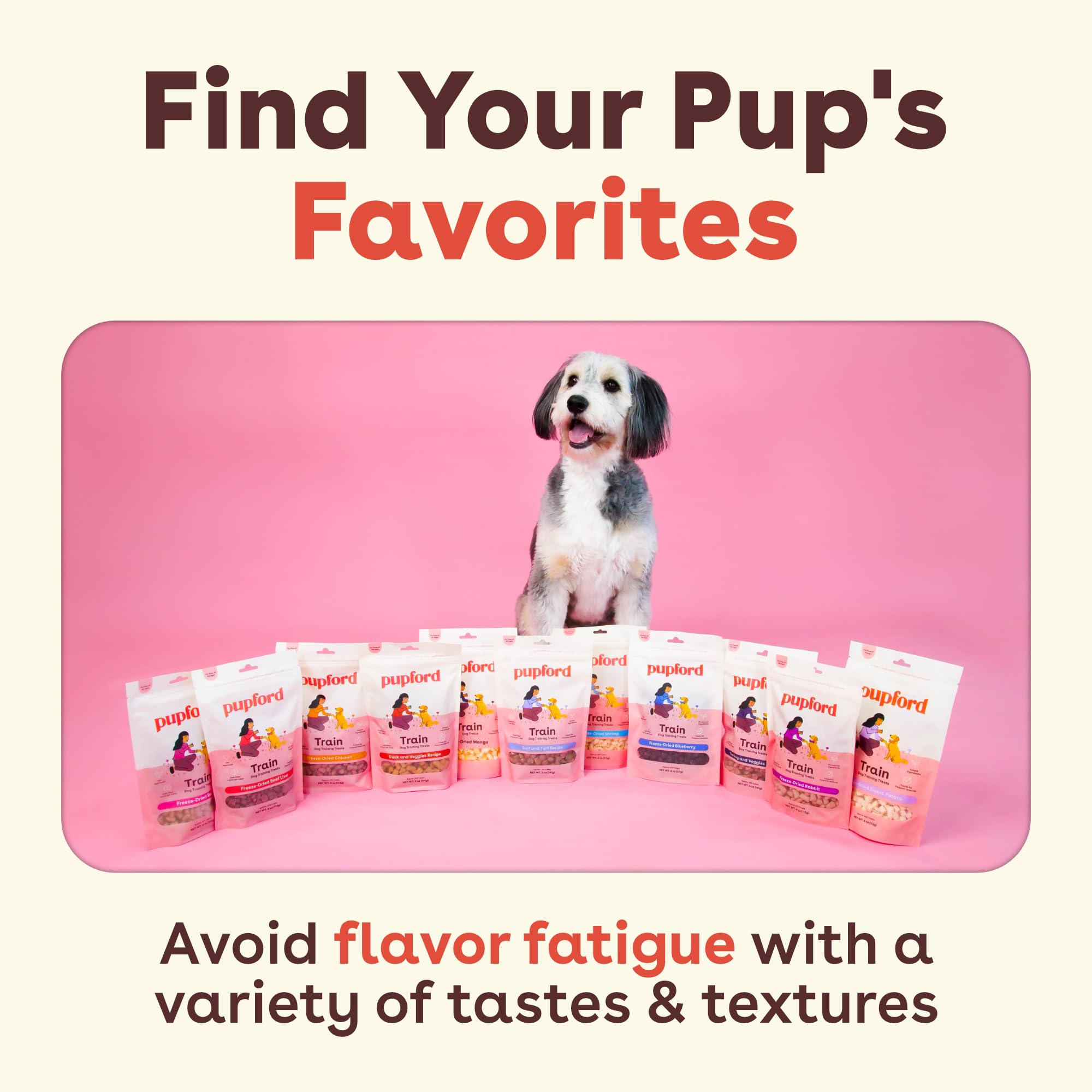 Pupford Promise packaging signals simple, high-quality pup essentials.