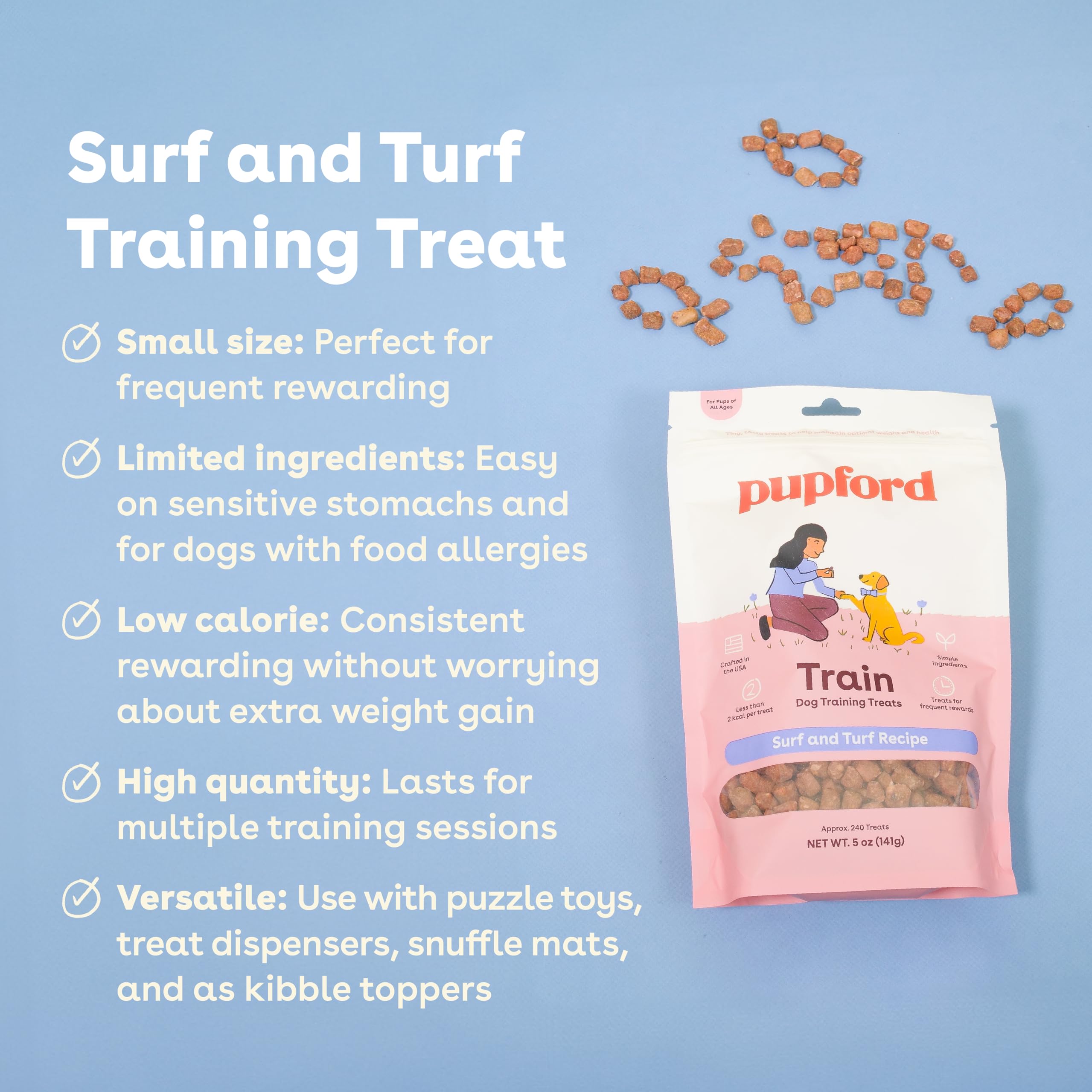 Pupford training bites small size for quick rewards.