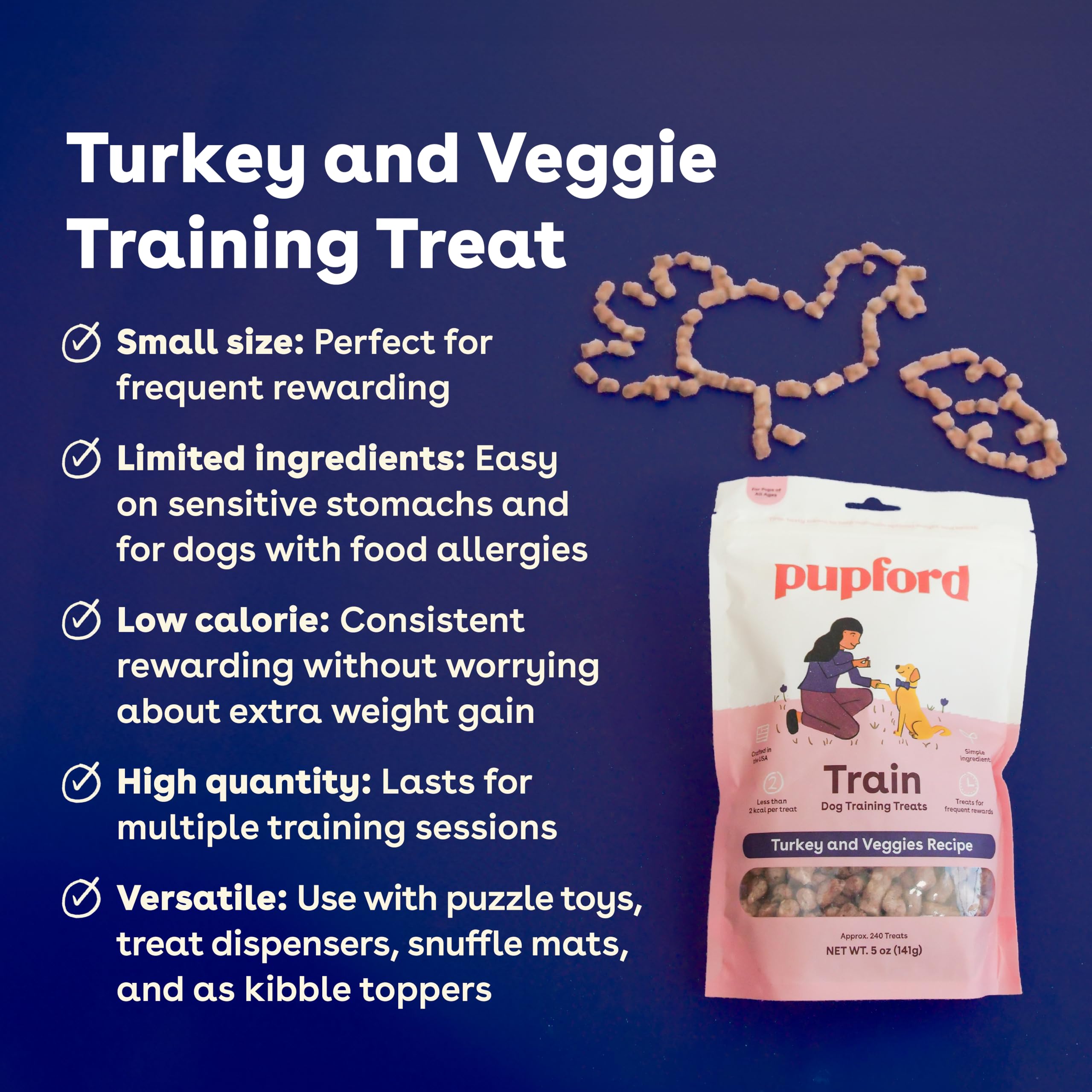 Pupford training treats in hand for practical on the spot motivation