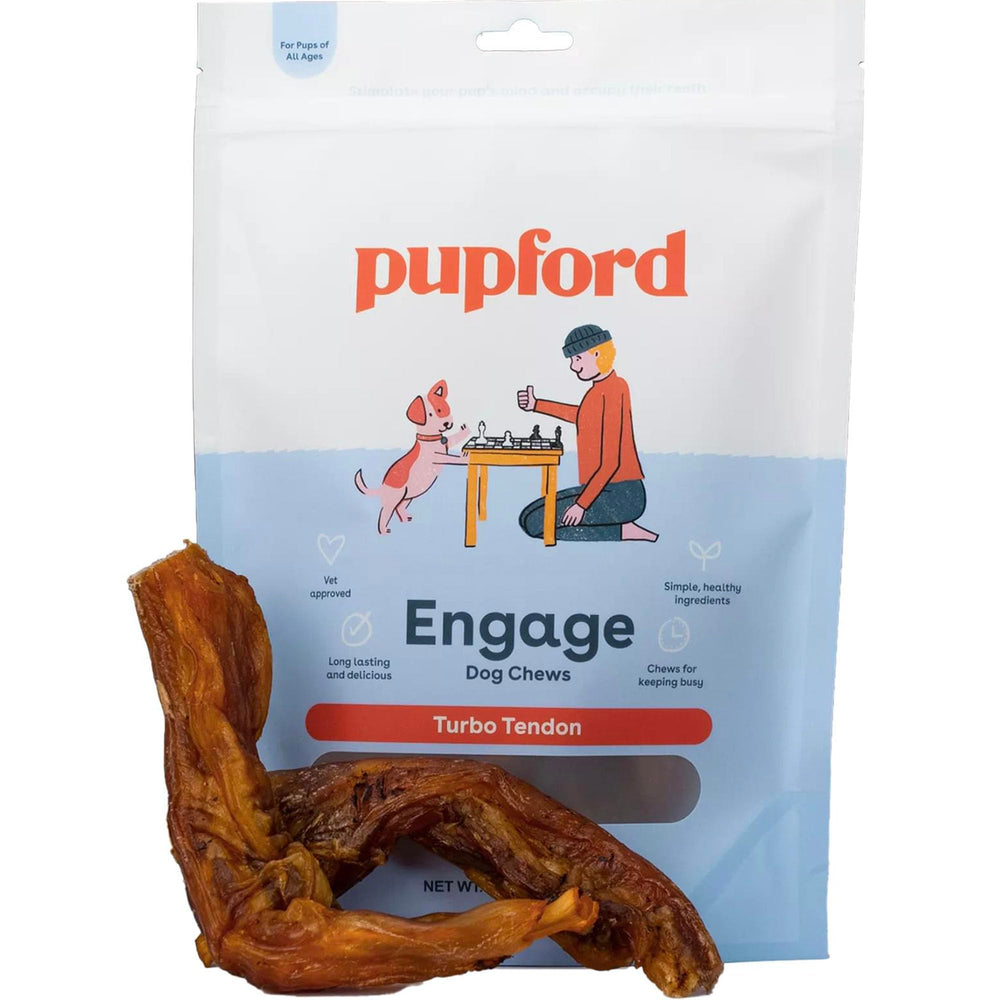 Pupford Turbo Beef Tendon Chews 5-count packaging emphasizes value