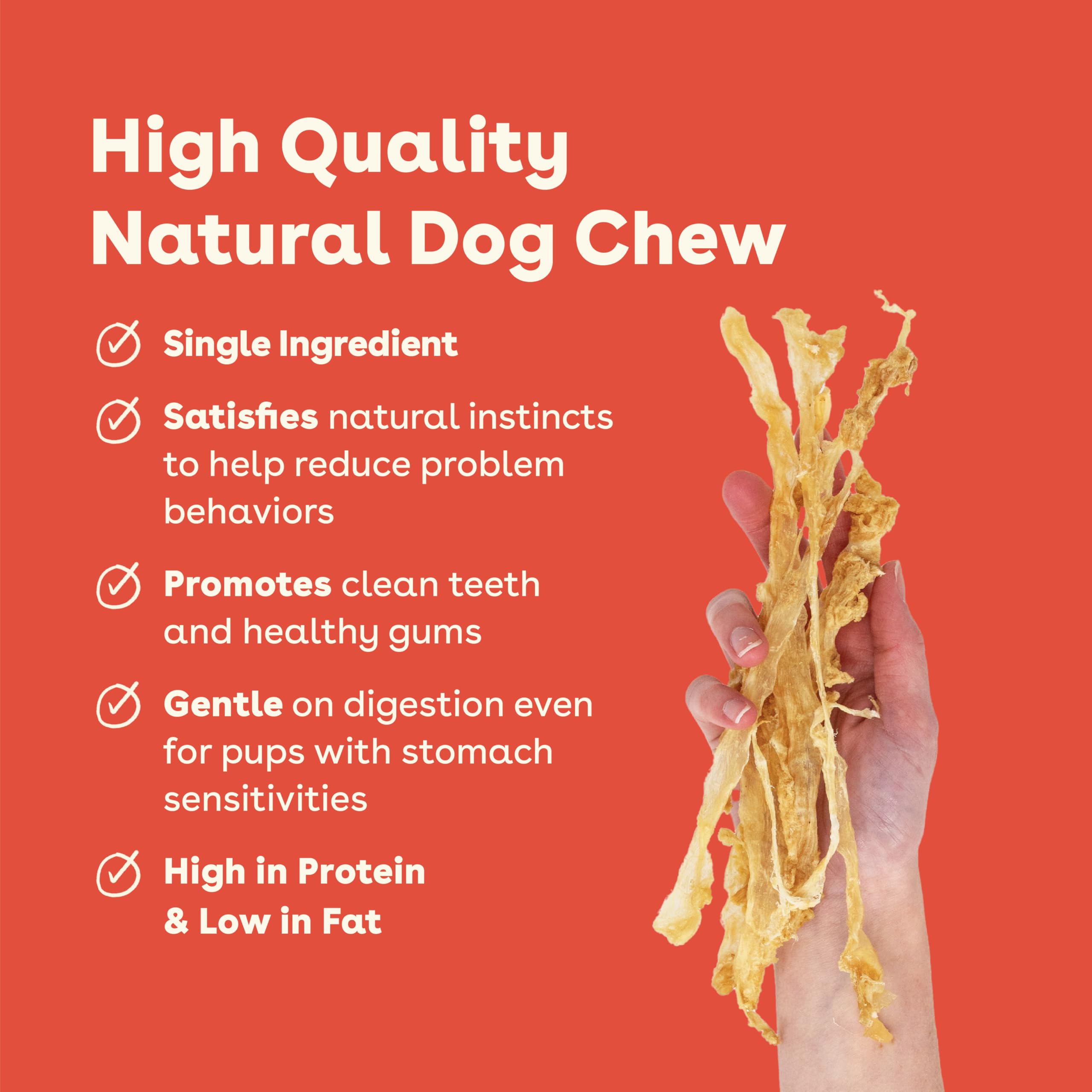 Pupford Turkey Tendon Dog Treats grain-free formula appeals to dogs with sensitivities.