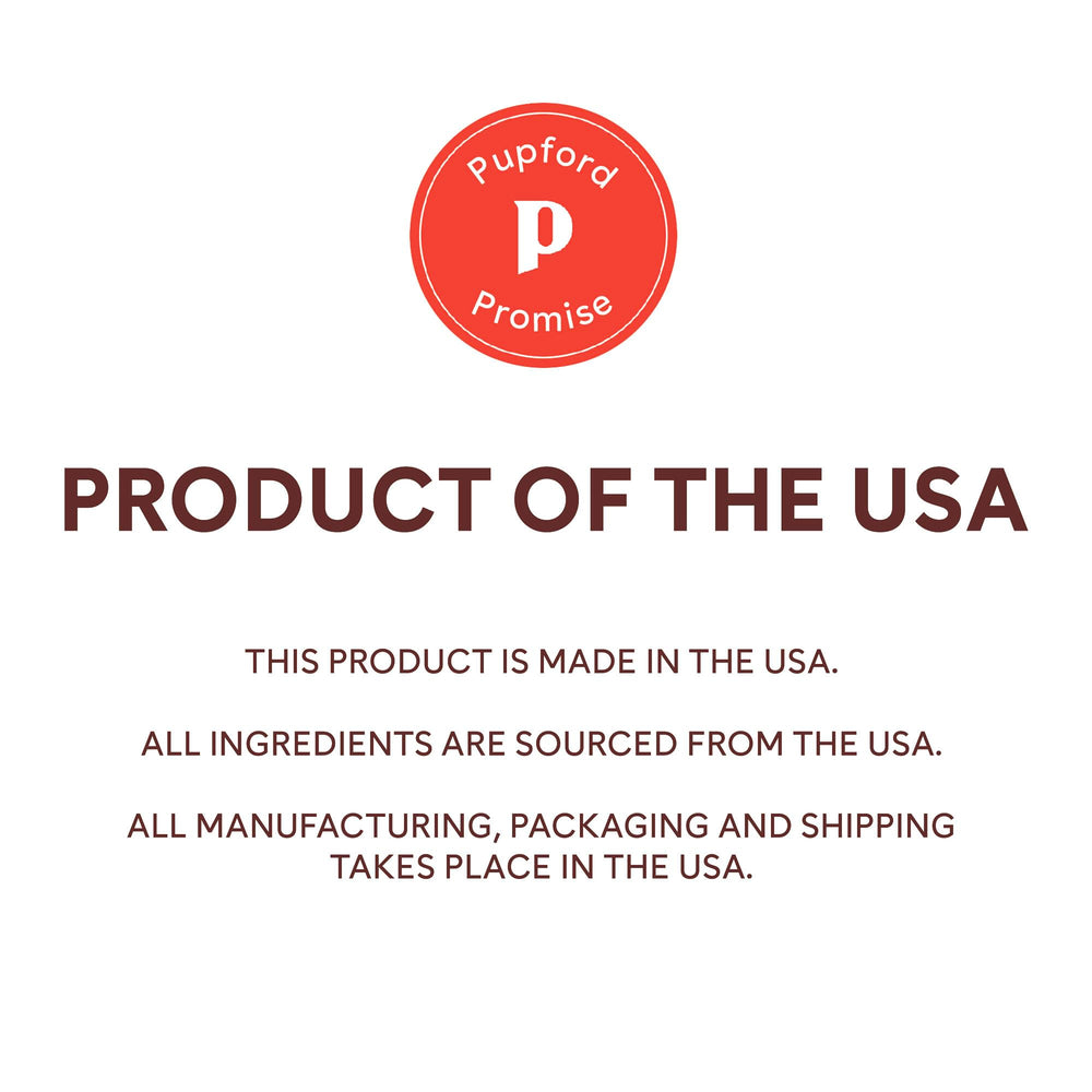Pupford USA-made jerky label emphasizing no fillers and natural ingredients.