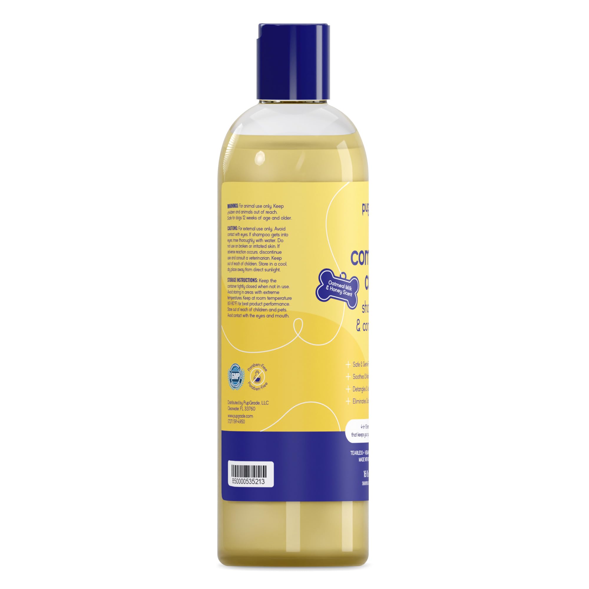 Dog bath time scene with PupGrade bubbles highlighting deodorizing action