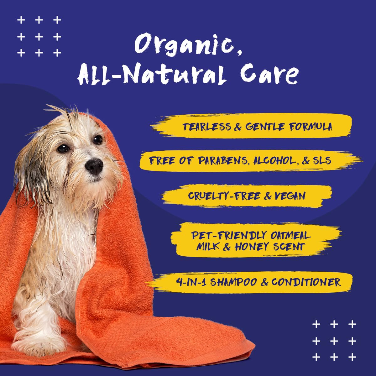 PupGrade oatmeal milk honey scent enhances bath experience