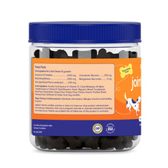 PupGrade Joint Support soft chews peanut butter pack highlights flavor for mobility