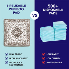 PUPIBOO floor protection pad for crates and playpens on various surfaces.