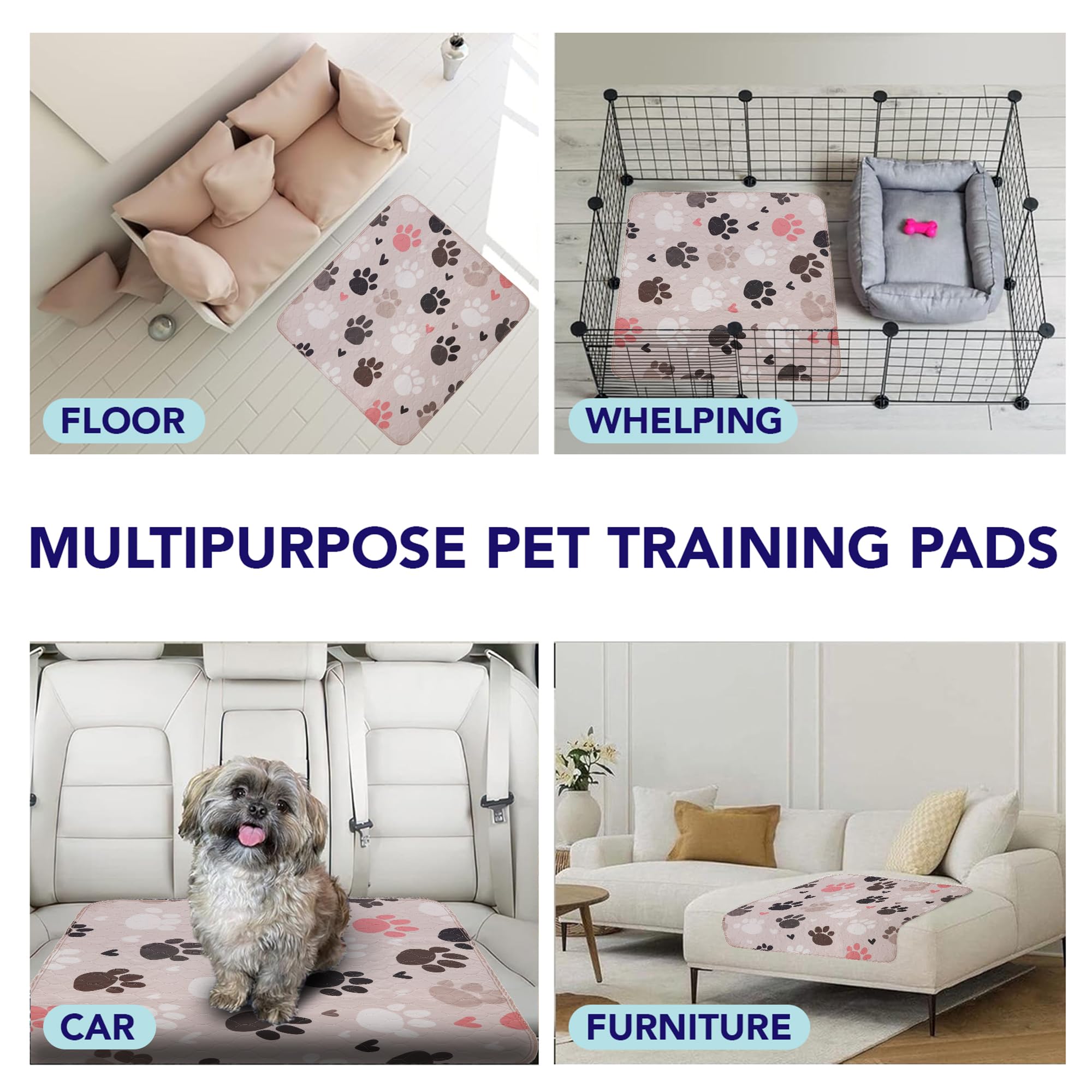 PUPIBOO non-slip-back keeps pad secure on slick floors during use