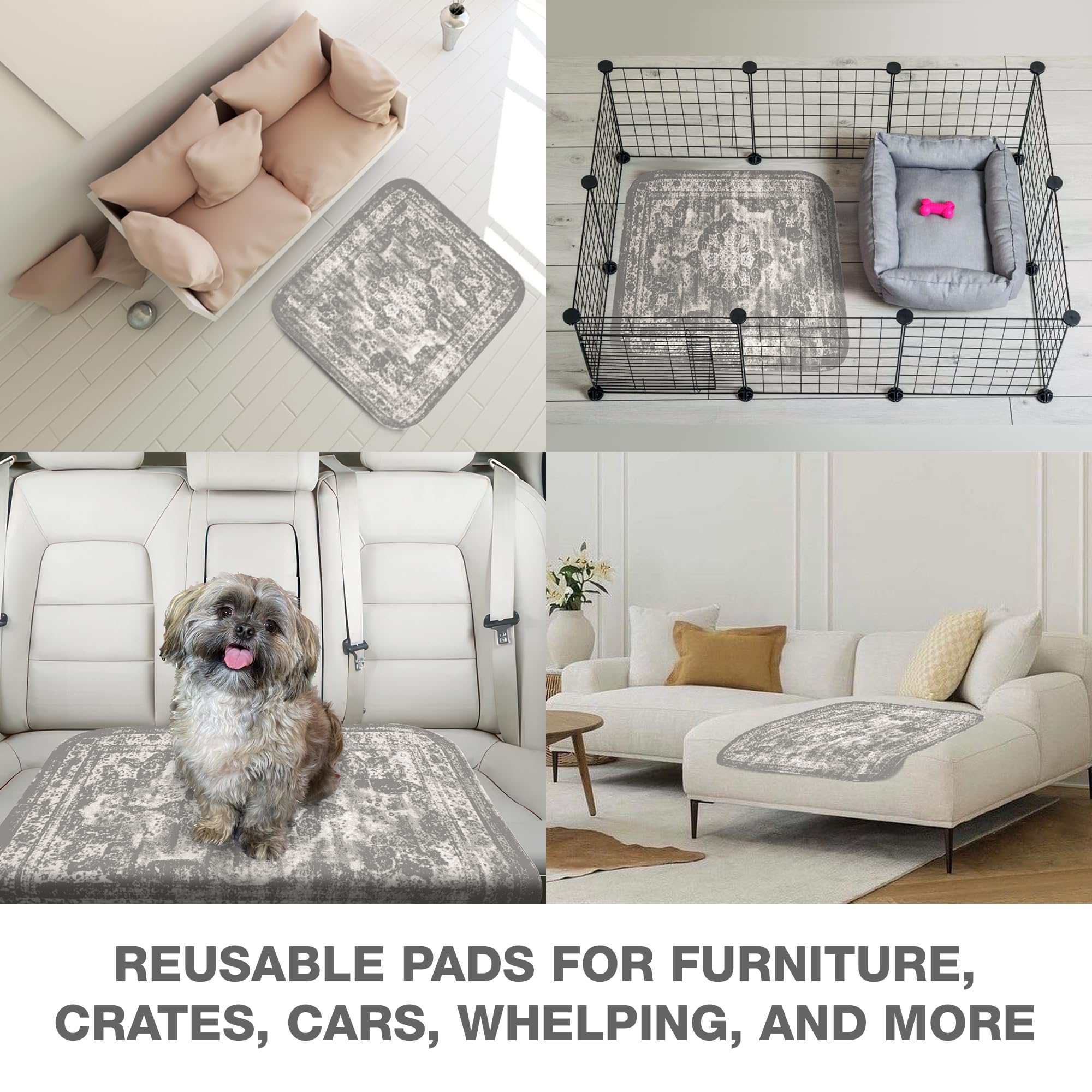 PUPIBOO crate mat provides a cozy, protective resting surface.