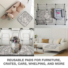 PUPIBOO crate mat provides a cozy, protective resting surface.