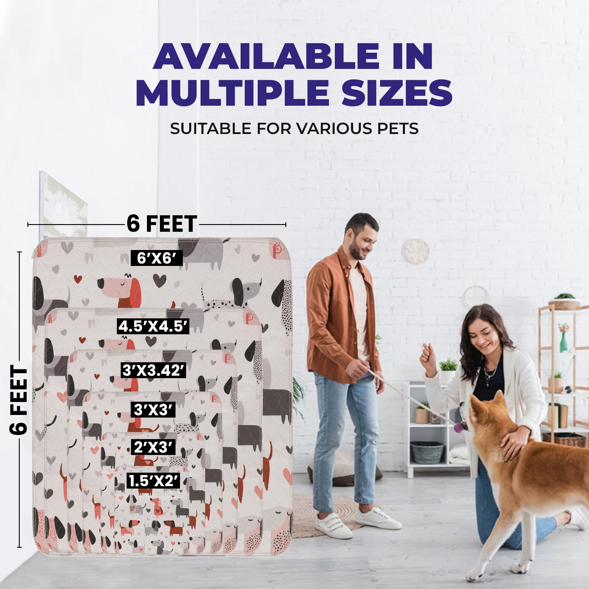 PUPIBOO pad in décor-friendly pattern blends with home decor.