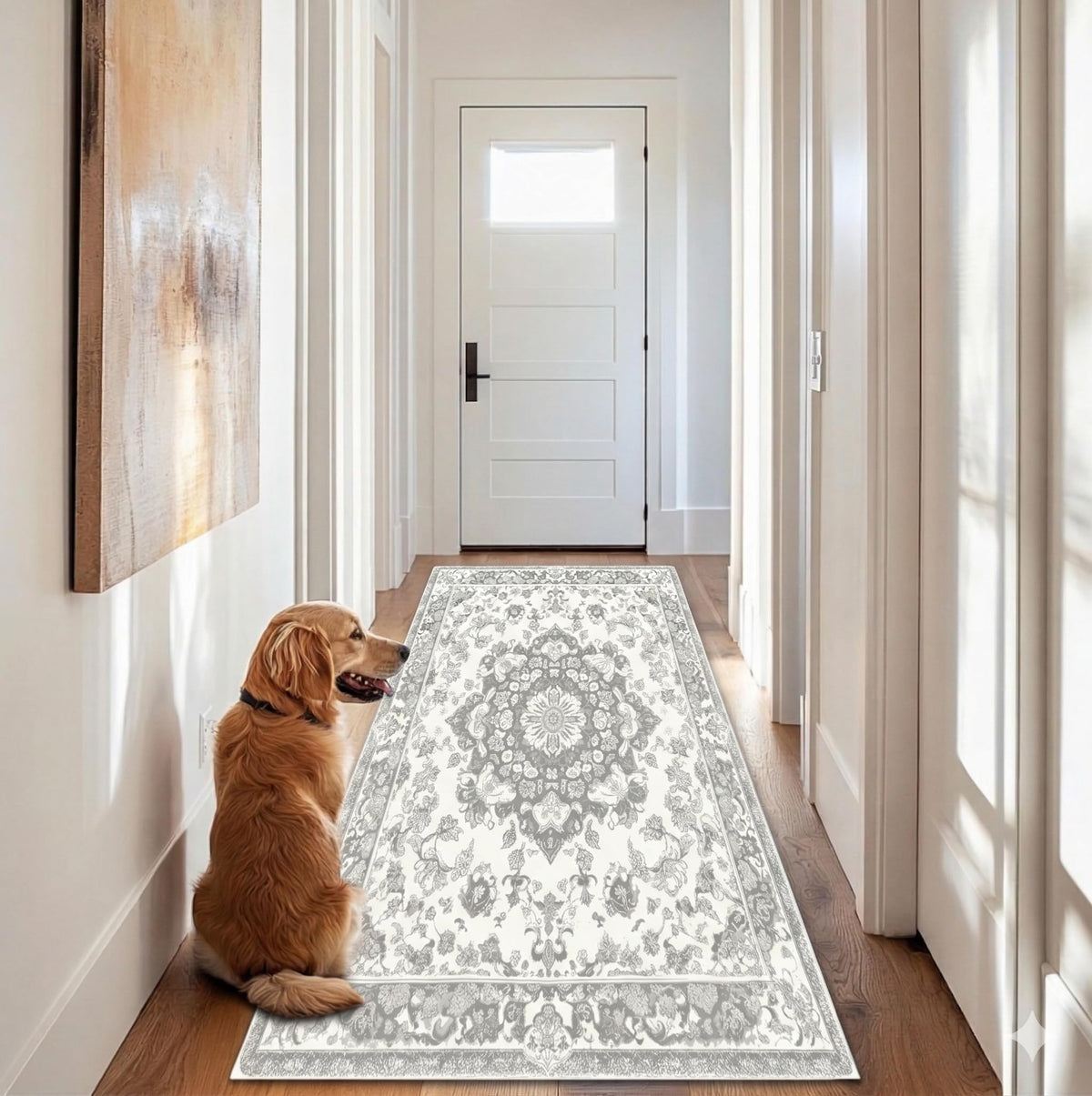 PUPIBOO dog pee pad on wood floor protects floors and contains moisture