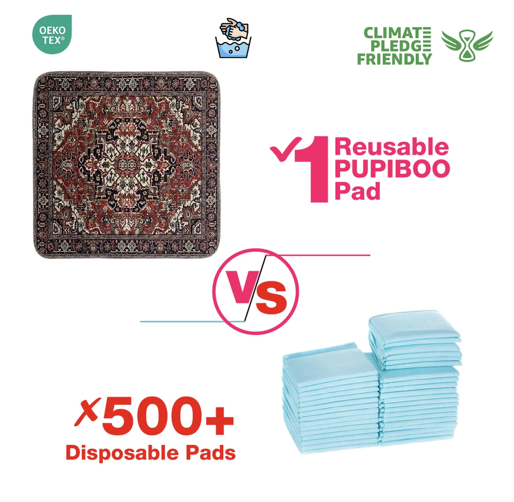 PUPIBOO pad's generous size offers broad coverage for messes.