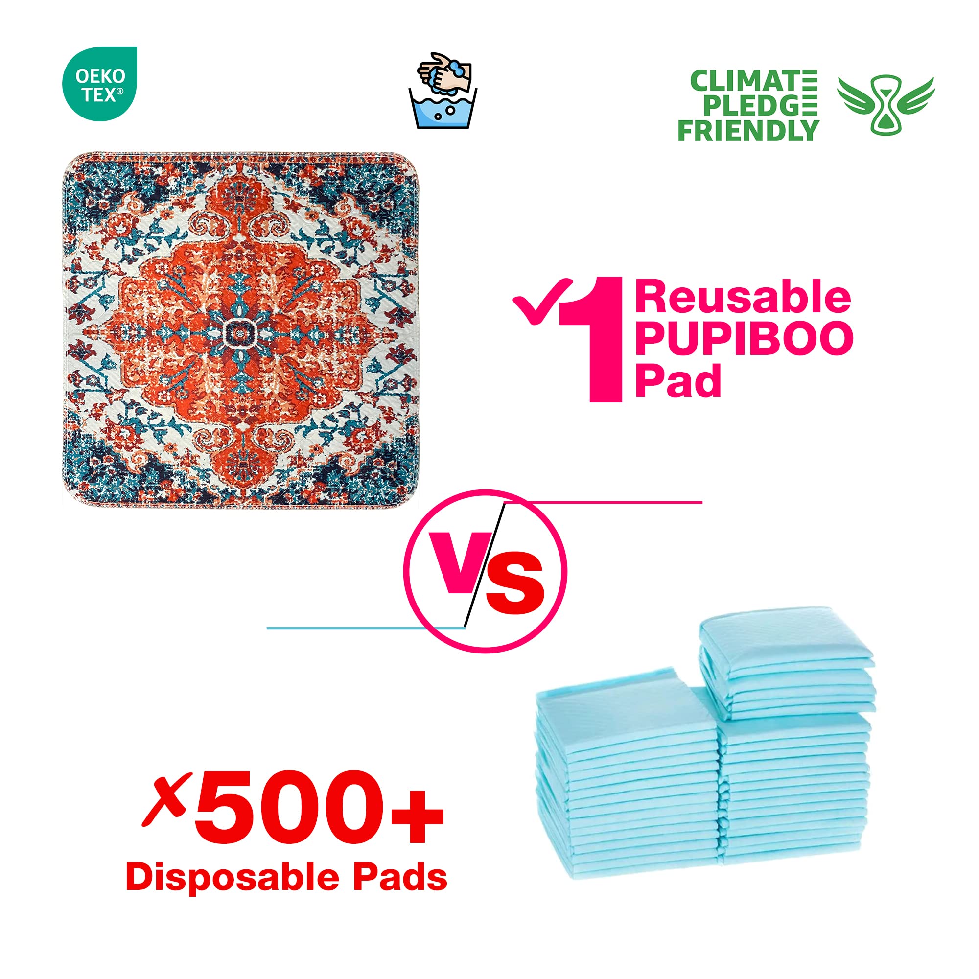 PUPIBOO machine-washable for easy cleaning and reuse.