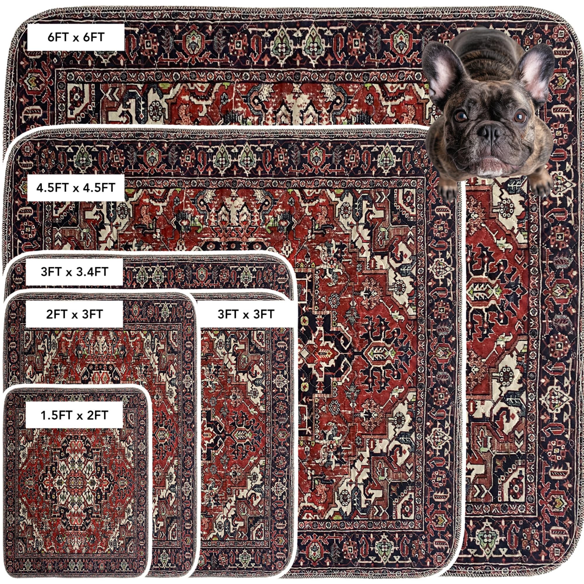 PUPIBOO pad features non-slip backing for crates and floors.