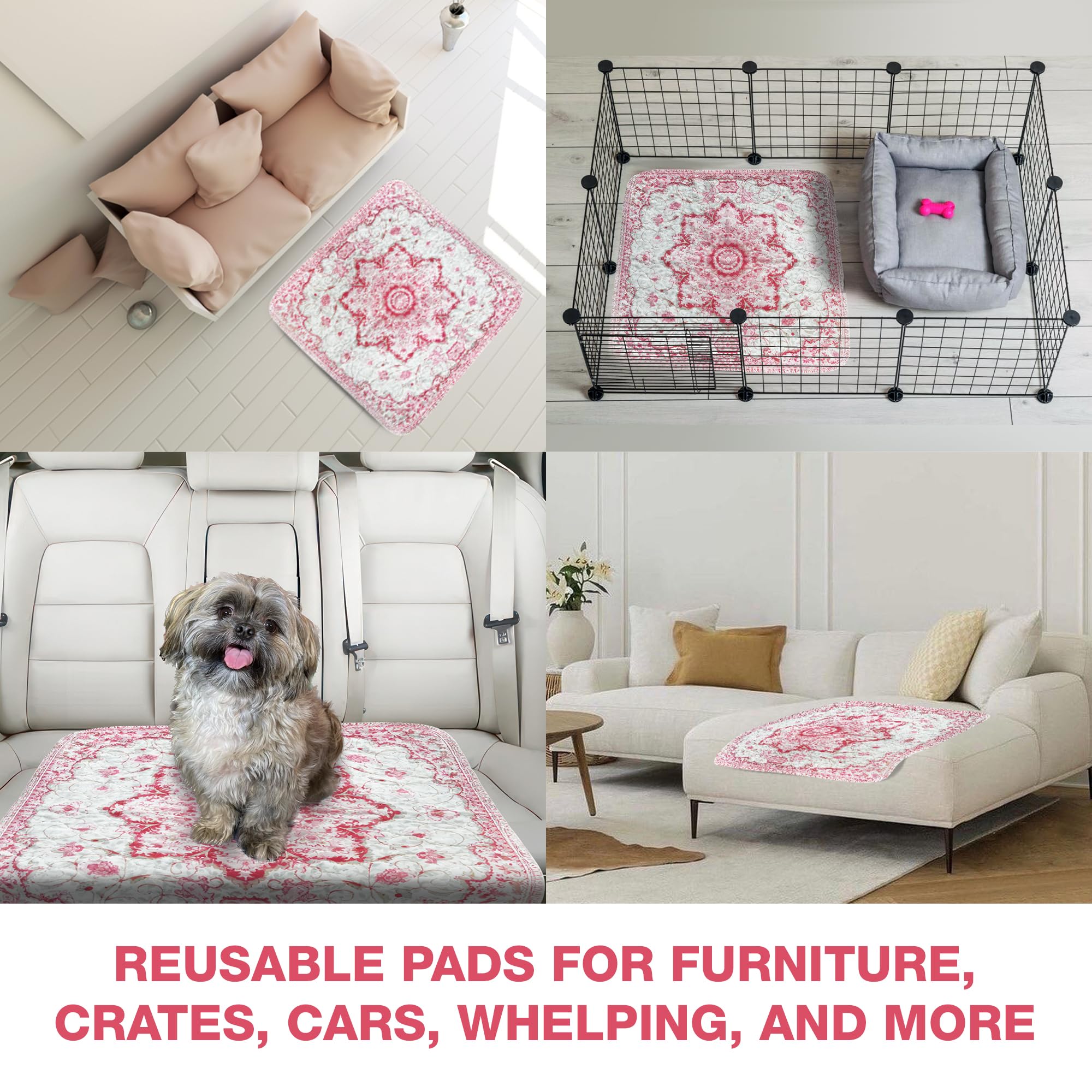 PUPIBOO pad with non-slip backing stays in place on hardwood floors