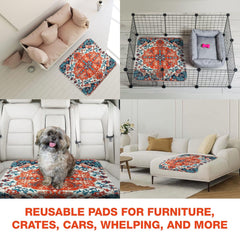 PUPIBOO pad with non-slip backing keeps it in place on hardwood floors