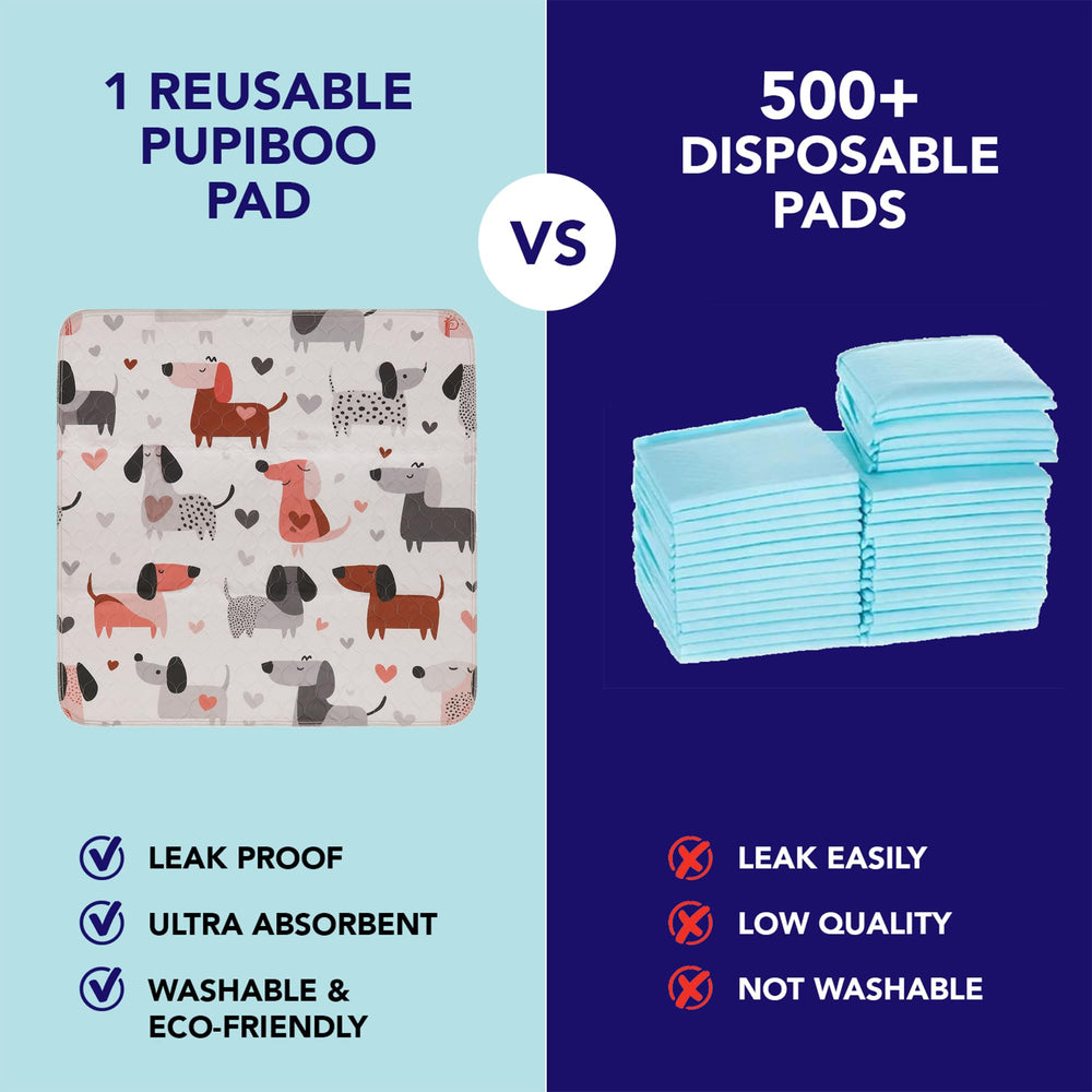 PUPIBOO pad with non-slip backing for stable placement.