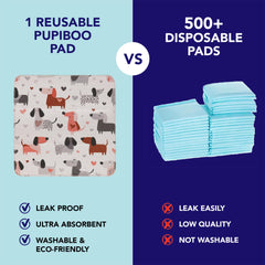 PUPIBOO pad with non-slip backing for stable placement.