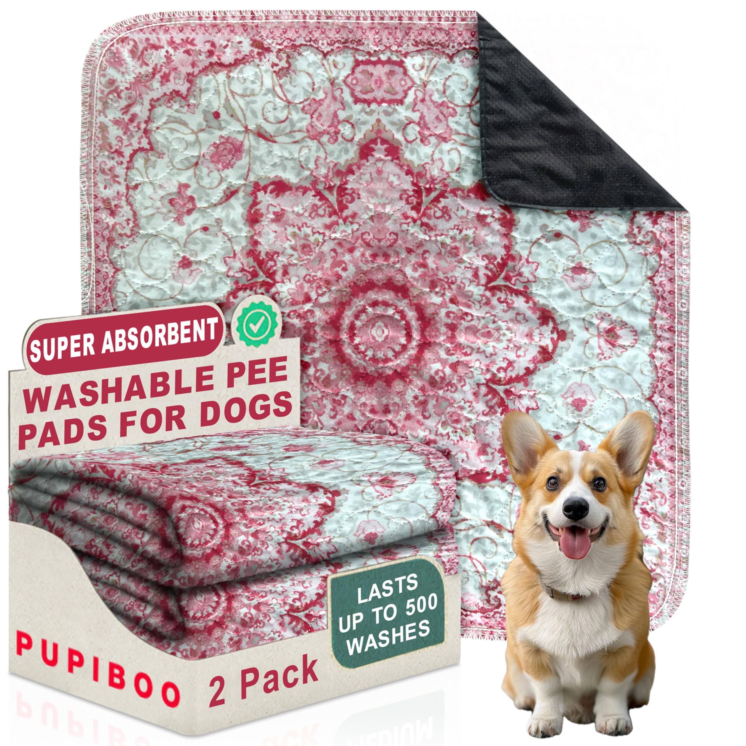 PUPIBOO ultra-absorbent pee pad for dogs and cats keeps floors dry.