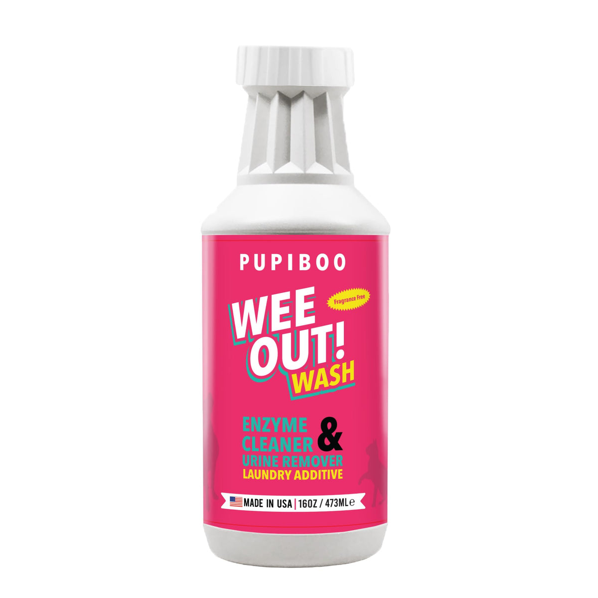 PUPIBOO Wee Out Wash bottle labeled for pet-safe odor control.