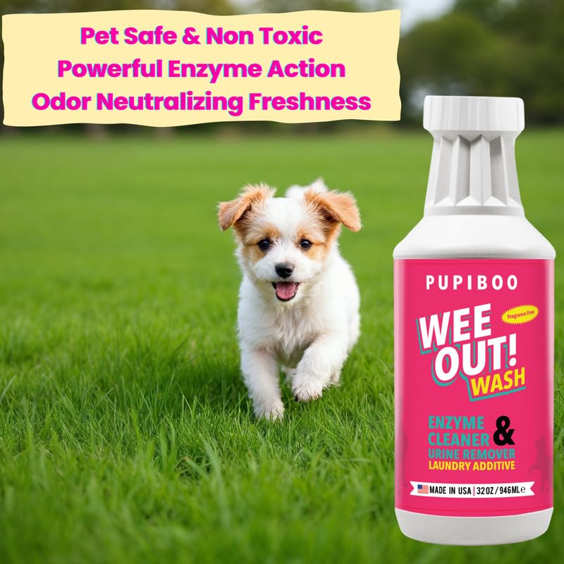 PUPIBOO Wee Out Wash pet-friendly, eco-conscious cleaning solution.