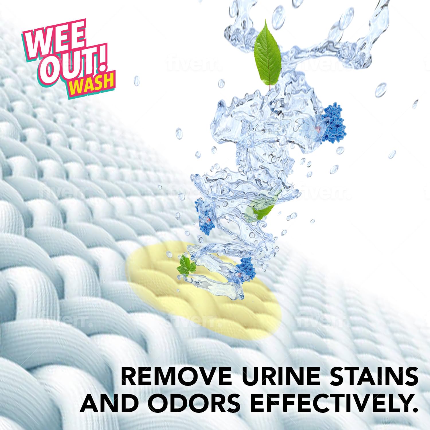 PUPIBOO Wee Out Wash removes pet stains from pads and blankets.