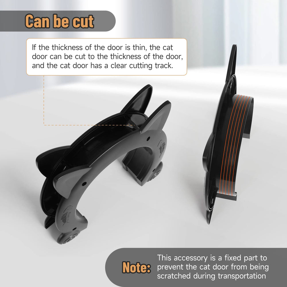 PUPIHOM Cat Door works on interior and exterior doors for versatile setup.