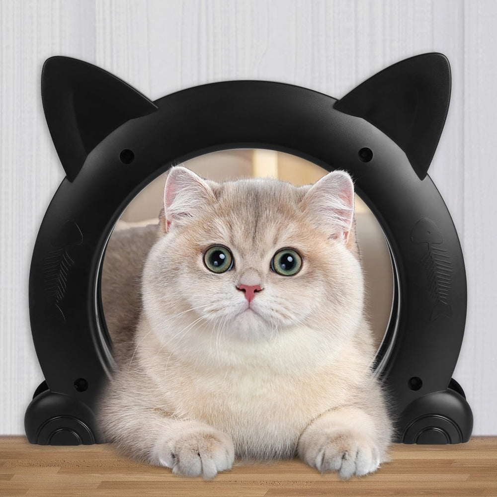 PUPIHOM Cat Door interior wall installation shows a clean, space-saving pet entry.