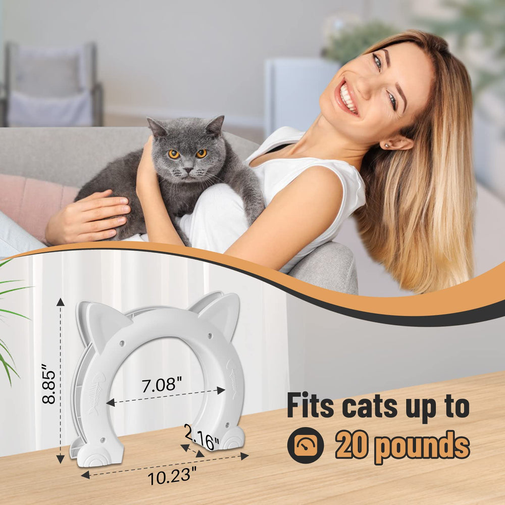 PUPIHOM cat door interior white in-use scene shows quiet passage