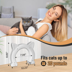 PUPIHOM cat door interior white in-use scene shows quiet passage