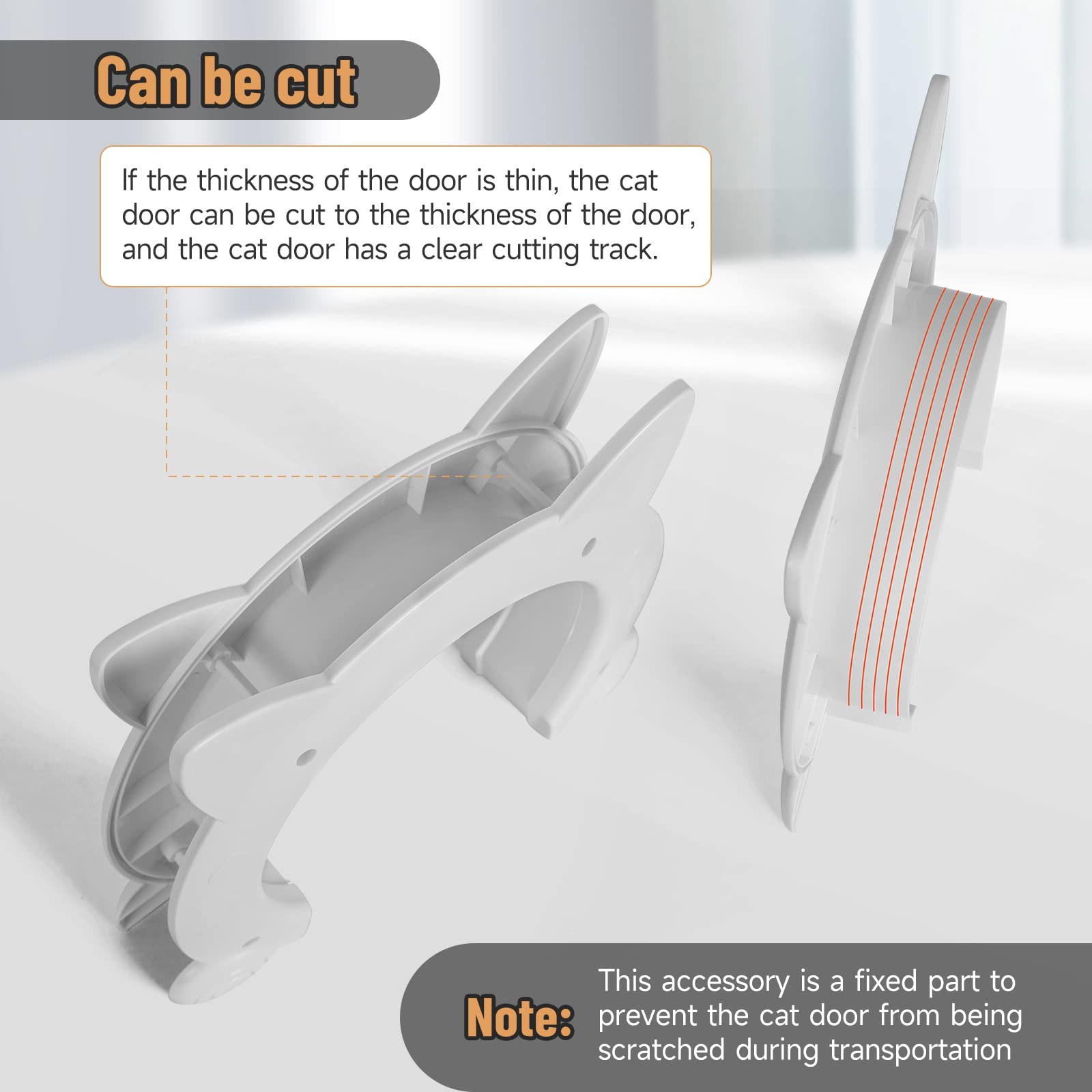PUPIHOM cat door interior white door-fit specs highlight size and weight range