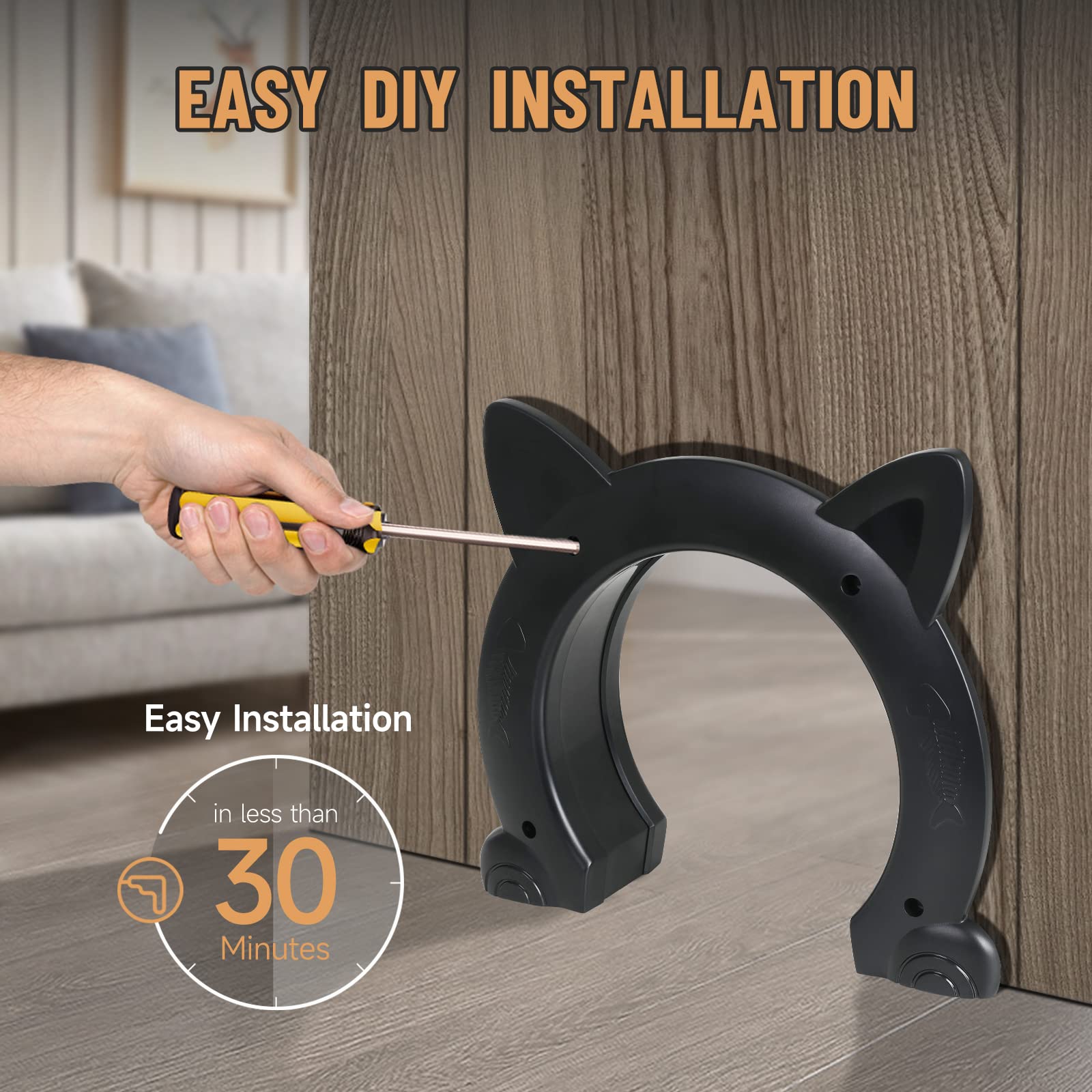 PUPIHOM Cat Door features a weatherproof seal for year-round indoor use.