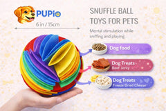 PUPIO Premium Felt Forager Ball supports mental enrichment through interactive indoor play.