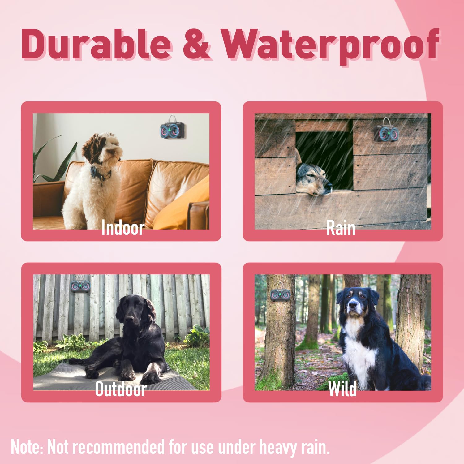 PUPKIDS compact portable device mounts on wall or fence for quick setup.