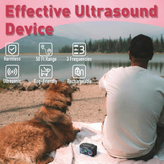 PUPKIDS ultrasonic bark deterrent with dual speakers for automatic quieting.