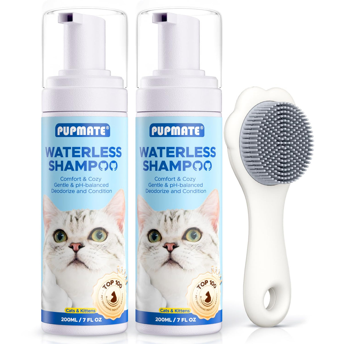 PUPMATE cat waterless shampoo bottle pour for easy bath time