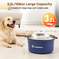Puppalace slow-drinking bowl encourages steady hydration for pets.