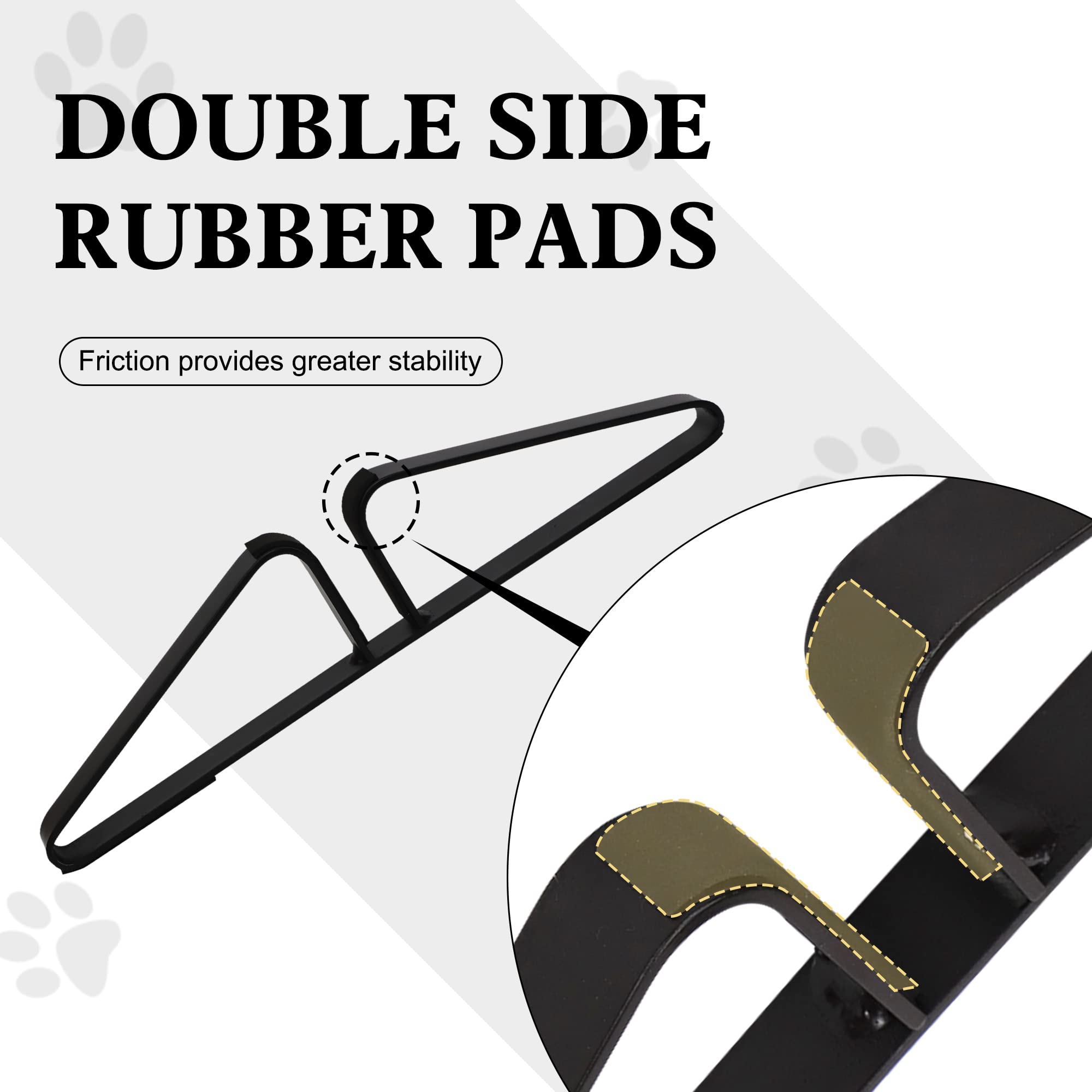 PUPETPO triangle-support feet prevent tipping on extended gates.