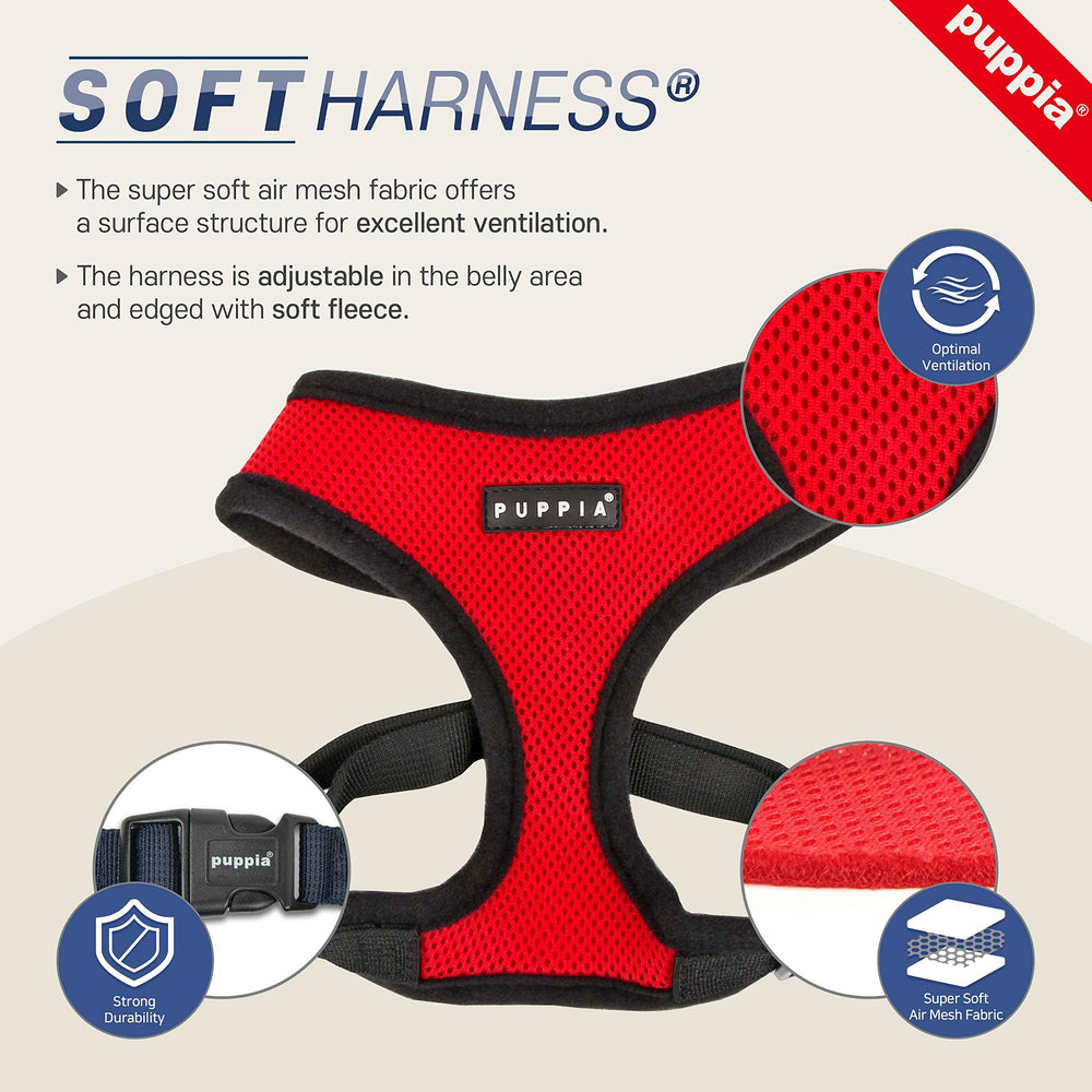 Puppia fit-instructions two-fingers harness guidance to ensure proper adjustment.