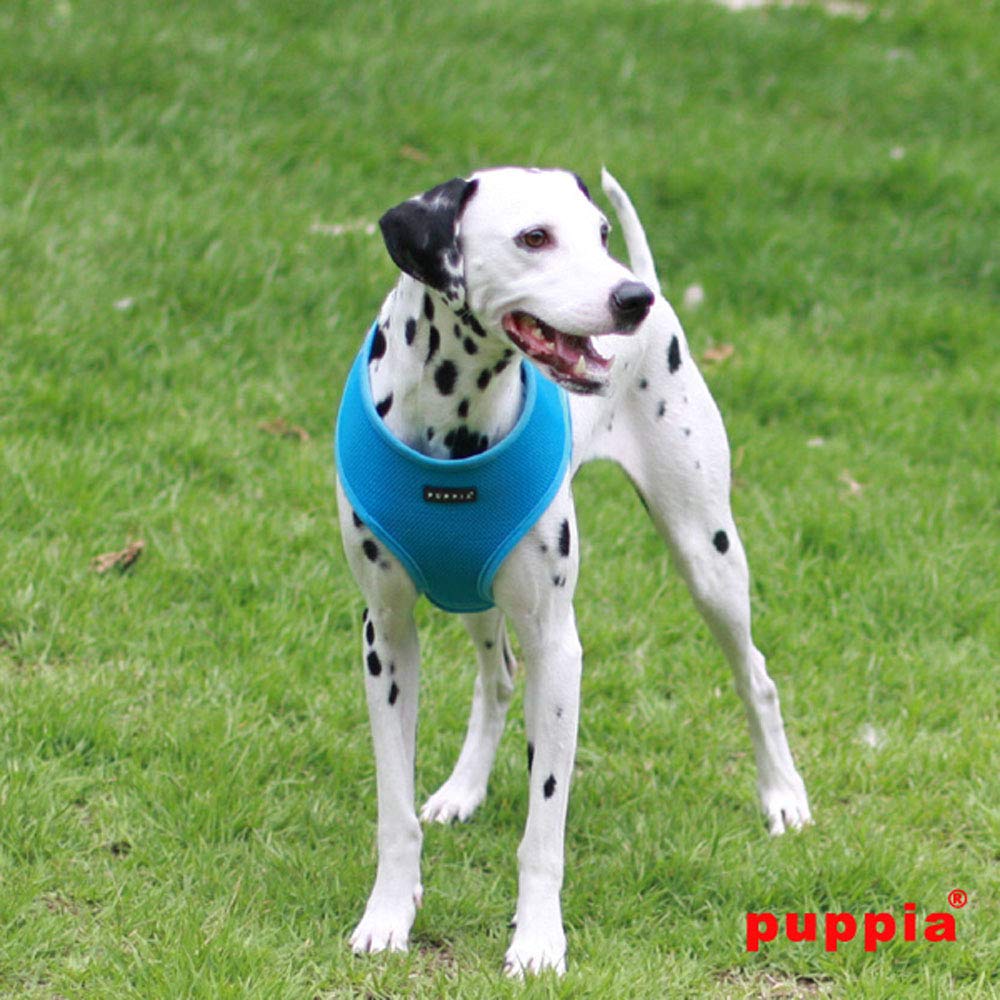 Puppia Soft Dog Harness with adjustable chest belt for a secure, customized fit.