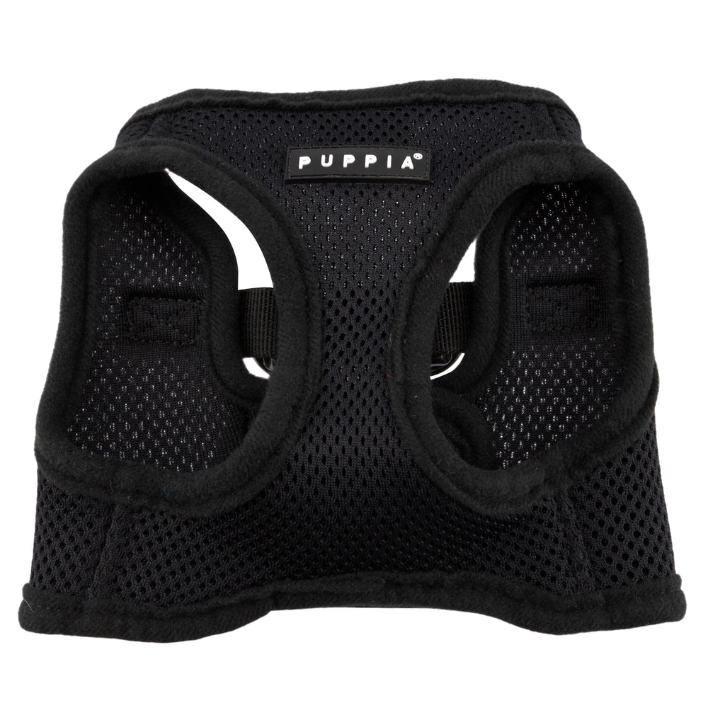 Puppia Soft Vest Harness in black, inner padding for comfort.