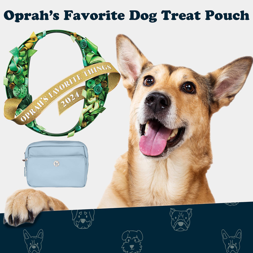 Puppington built-in poop bag dispenser keeps bags handy on walks.