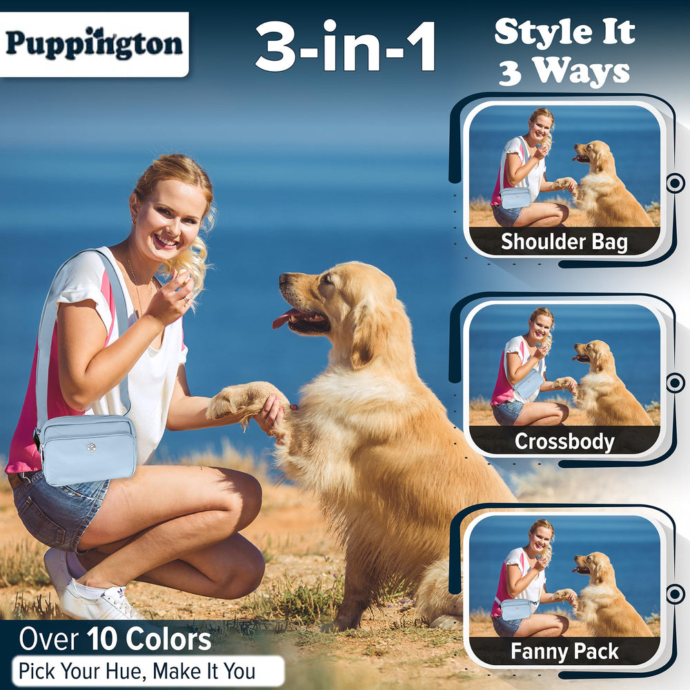 Puppington treat pouch with easy-access pocket for quick rewards.